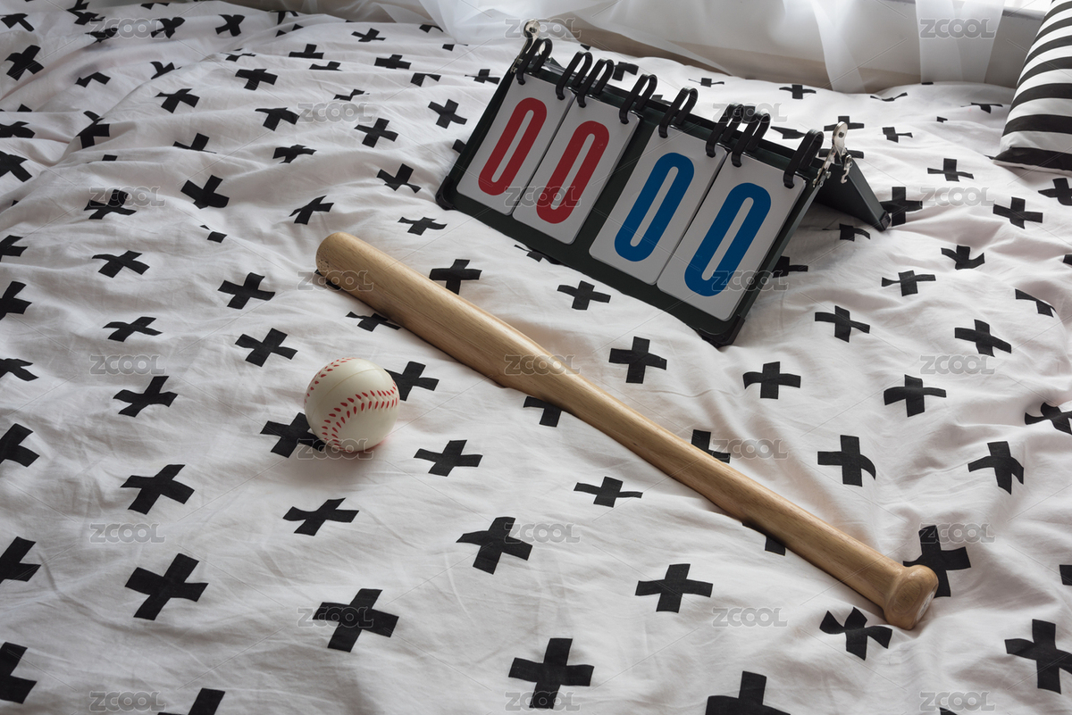 男孩房間床上的棒球運動用具（主預覽-287517） - 未分類 - 站酷設計師Z57554968原創(chuàng)素材 - 站酷ZCOOL