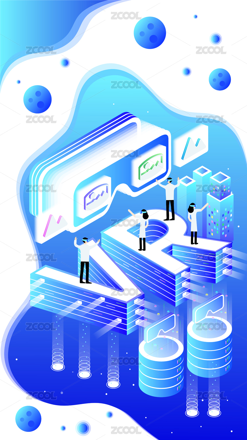 VR科技未来手机闪屏页设计