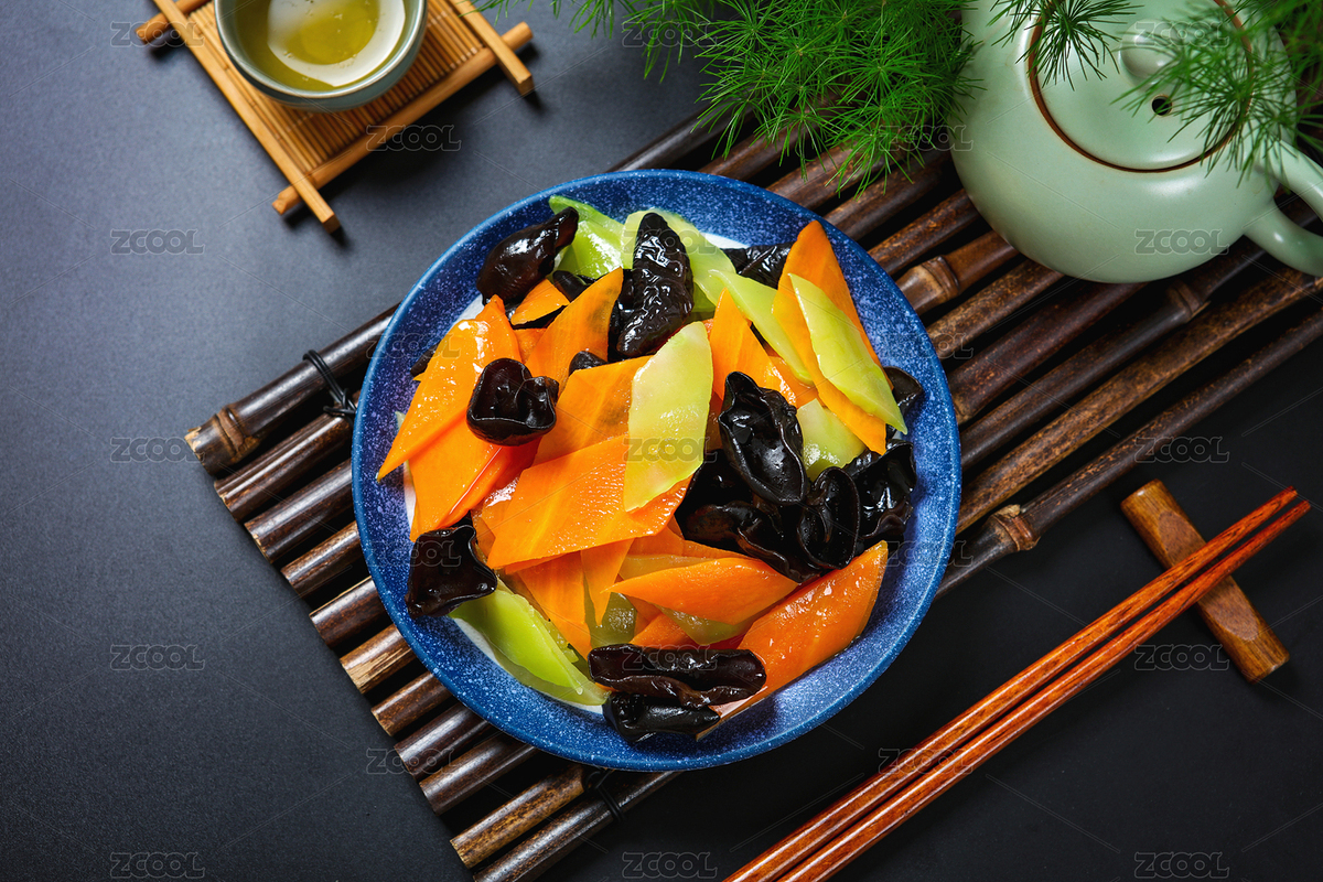一盤混炒美食菜肴胡蘿卜木耳萵筍（主預(yù)覽-9039278） - 未分類 - 站酷設(shè)計師木偶人mor5原創(chuàng)素材 - 站酷ZCOOL