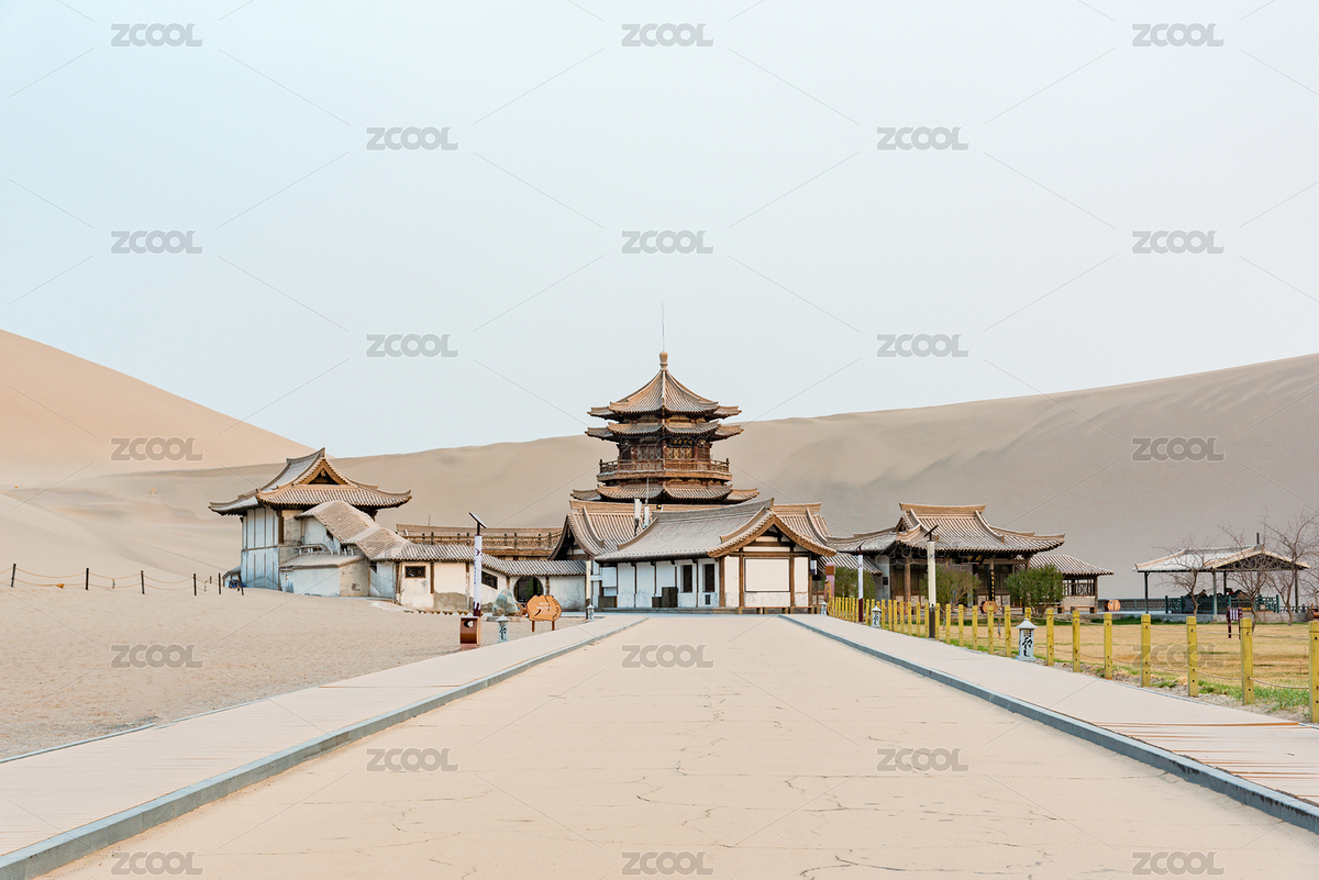 敦煌鸣沙山月牙泉景区月泉阁建筑（主预览-8655235） - 未分类 - 站酷设计师城森创意原创素材 - 站酷ZCOOL