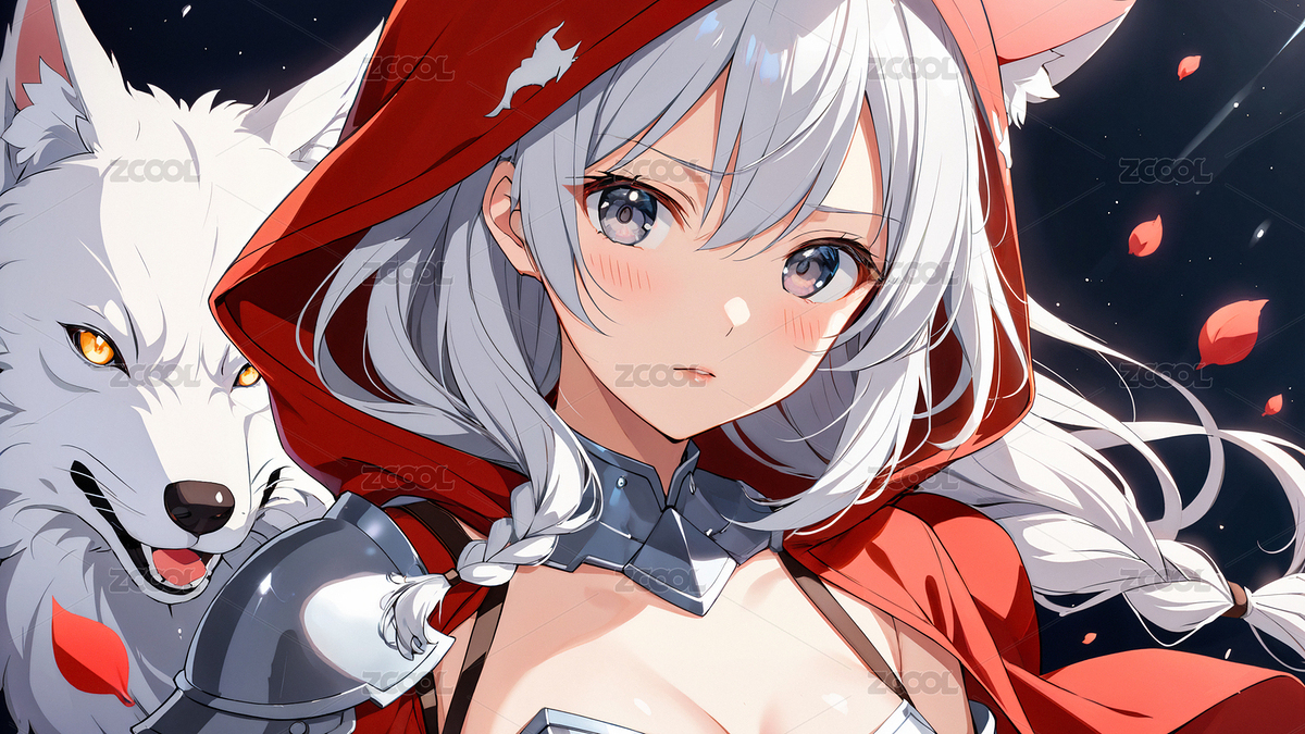 少女與狼（主預覽-2062217） - 未分類 - 站酷設計師吉光片影原創(chuàng)素材 - 站酷ZCOOL