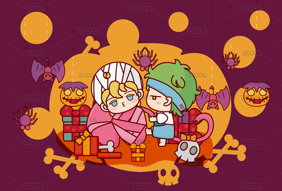 万圣节可爱卡通吉祥物矢量插画（主预览-379409） - 未分类 - 站酷设计师安云墨墨原创素材 - 站酷ZCOOL