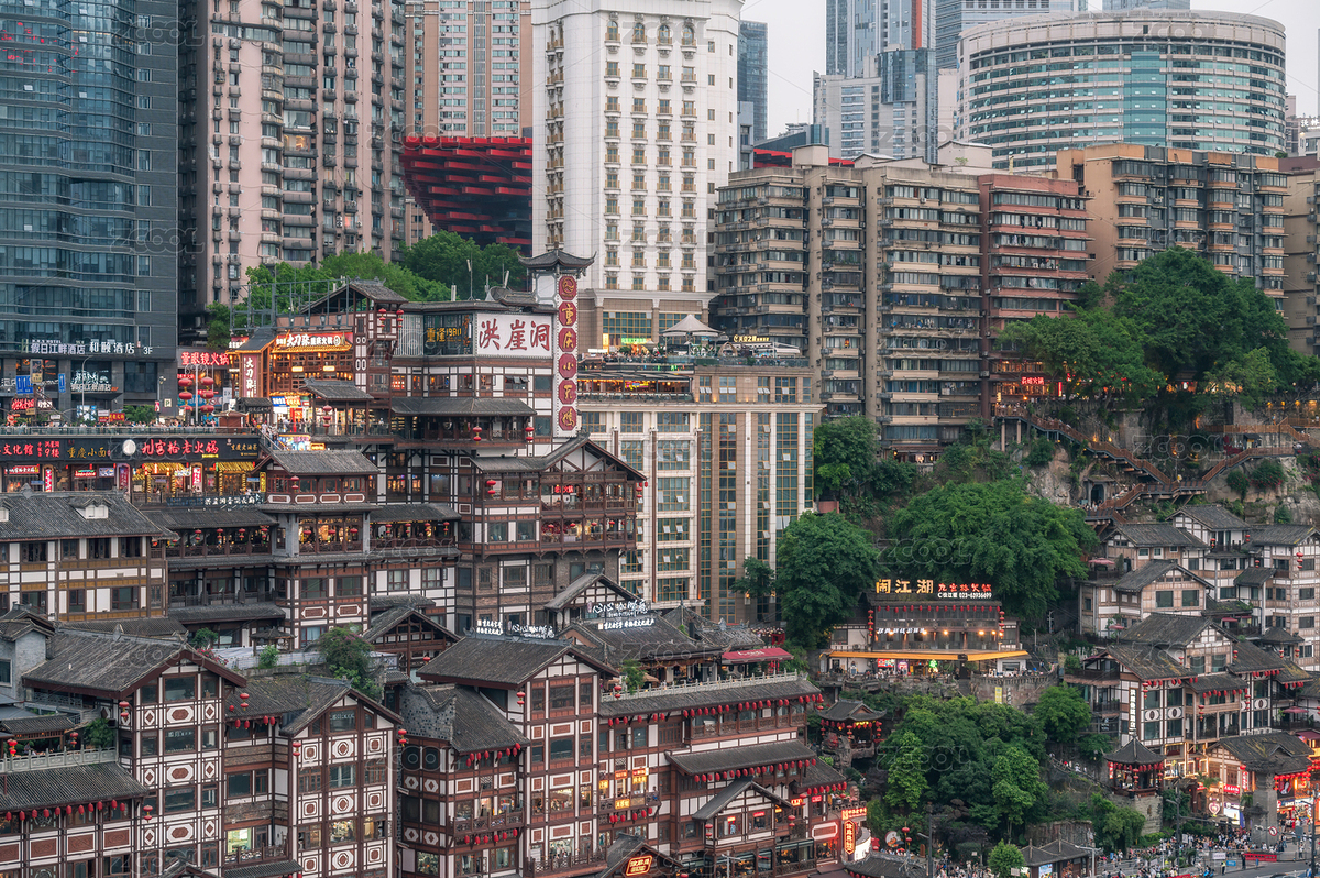 重慶地標(biāo)洪崖洞景區(qū)風(fēng)光（主預(yù)覽-10246327） - 未分類 - 站酷設(shè)計師一根玉米原創(chuàng)素材 - 站酷ZCOOL