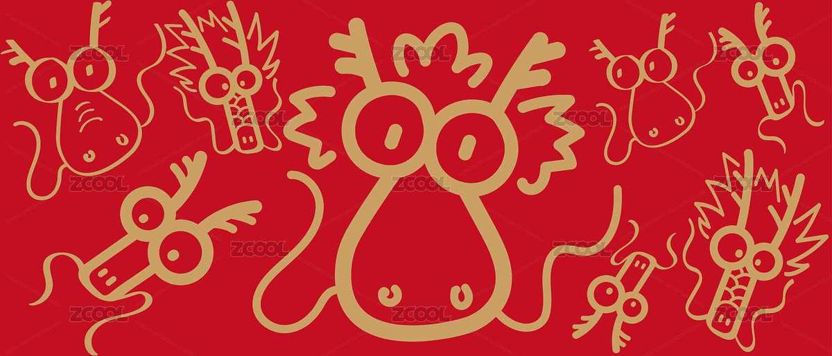 龙卡通矢量抽象绘画艺术背景（主预览-6457196） - 未分类 - 站酷设计师字言字语1314原创素材 - 站酷ZCOOL