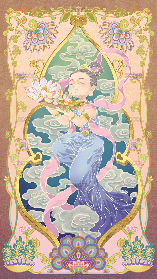 敦煌獻花小飛天（主預覽-6122515） - 未分類 - 站酷設計師路偏偏mokong原創(chuàng)素材 - 站酷ZCOOL