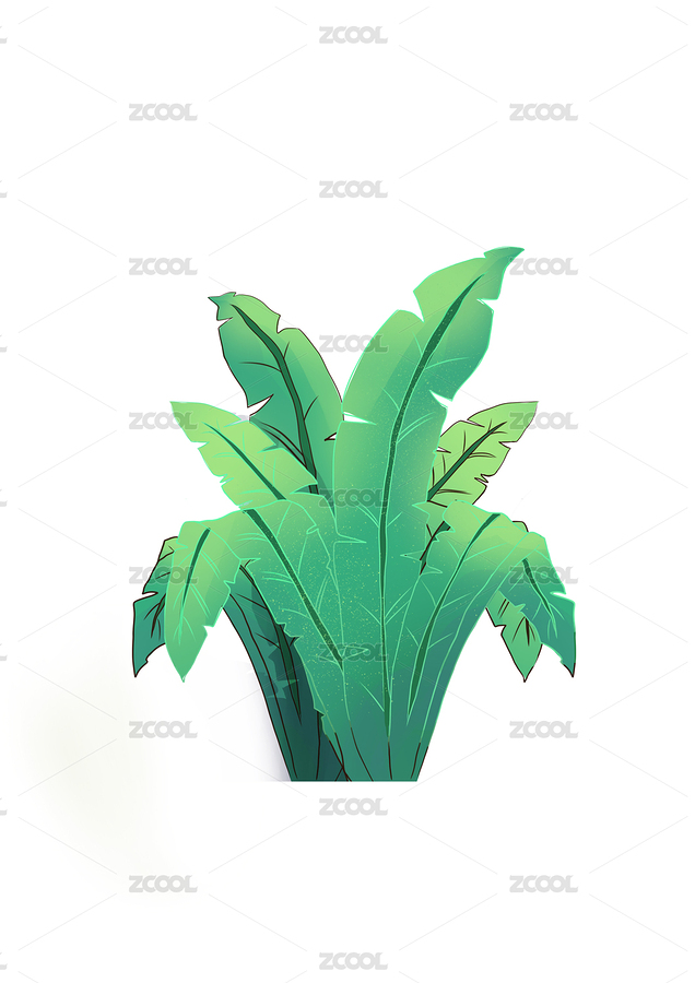 國潮風(fēng)古風(fēng)植物芭蕉葉卡通手繪插畫（主預(yù)覽-5106644） - 未分類 - 站酷設(shè)計(jì)師江小熊吖原創(chuàng)素材 - 站酷ZCOOL