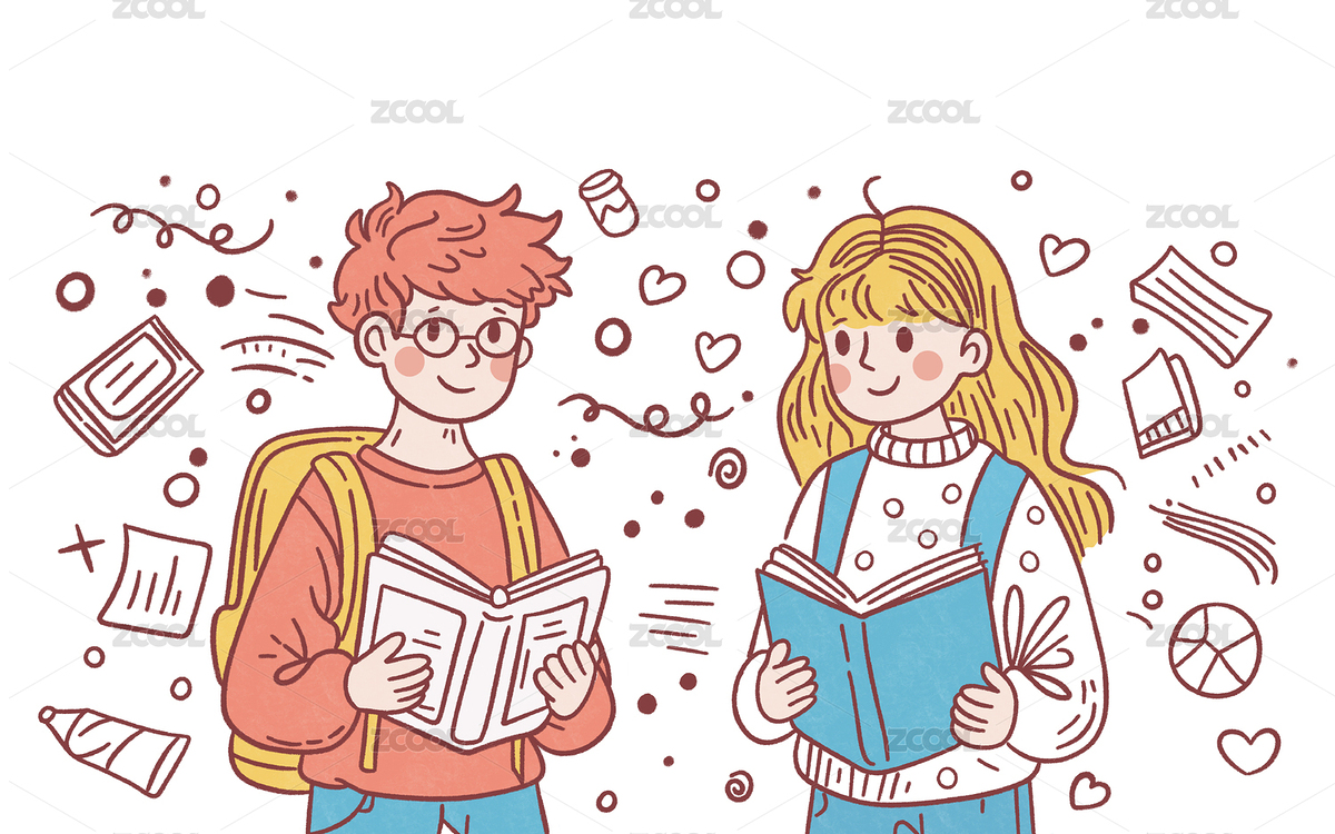 世界讀書日 看書閱讀的男生女生卡通圖案（主預(yù)覽-9715286） - 未分類 - 站酷設(shè)計(jì)師酸酸酸菜狗原創(chuàng)素材 - 站酷ZCOOL