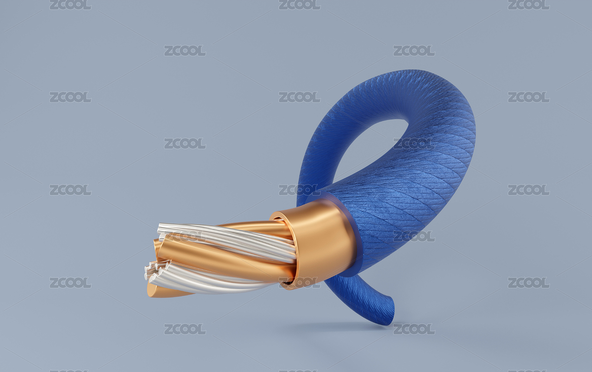 螺旋纏繞的金銀雙色數(shù)據(jù)線電纜電線結(jié)構(gòu)圖（主預(yù)覽-6876390） - 未分類 - 站酷設(shè)計(jì)師imve原創(chuàng)素材 - 站酷ZCOOL