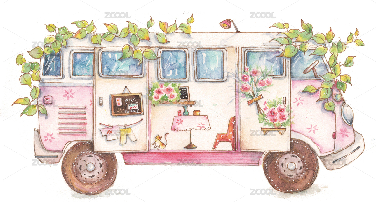 復(fù)古彩色卡通童趣童車(chē)玩具汽車(chē)房車(chē)戶(hù)外露營(yíng)（主預(yù)覽-12478829） - 未分類(lèi) - 站酷設(shè)計(jì)師hbjoan原創(chuàng)素材 - 站酷ZCOOL