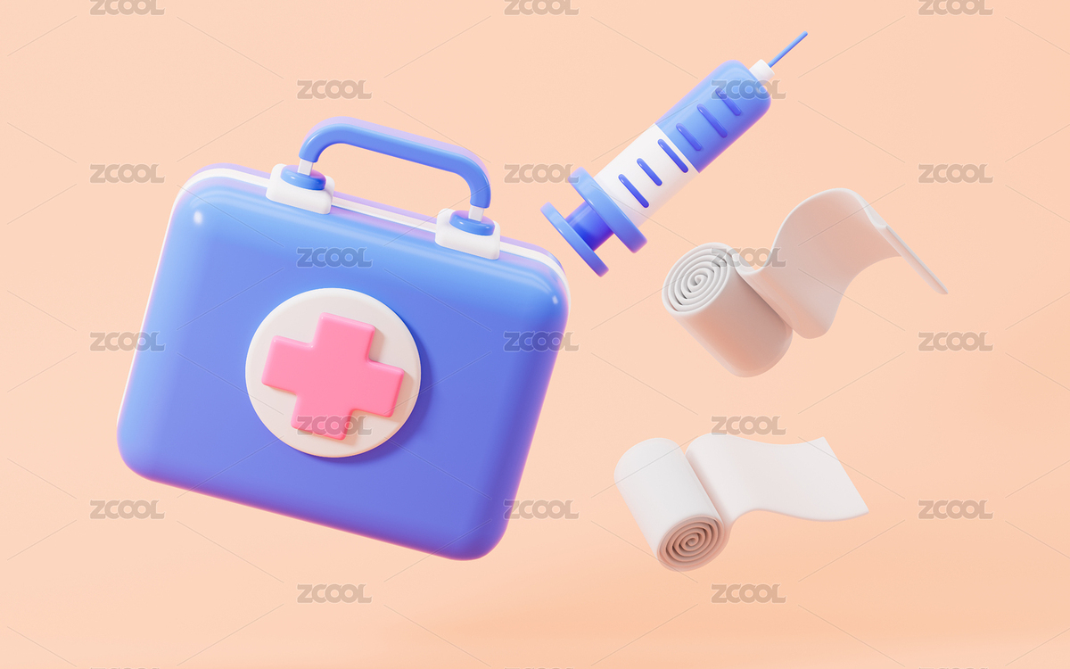 卡通藥箱和紗布等3D渲染（主預(yù)覽-12149405） - 未分類(lèi) - 站酷設(shè)計(jì)師TinaJi0718原創(chuàng)素材 - 站酷ZCOOL