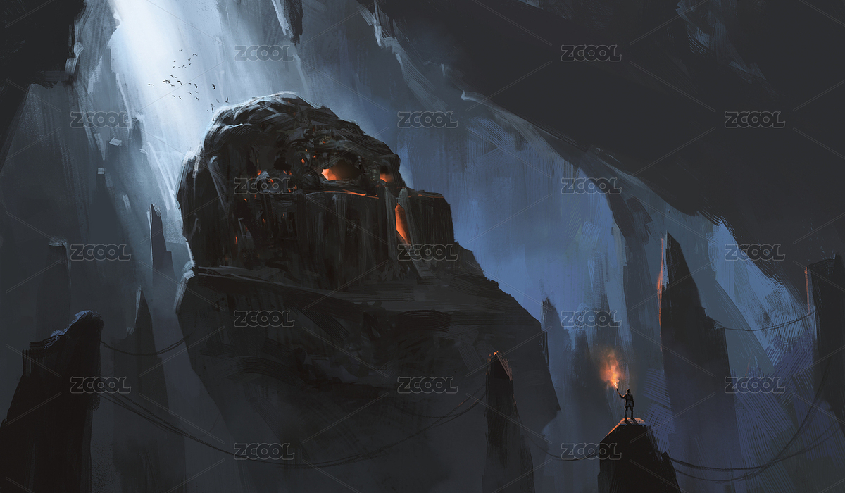 洞穴内的黑暗城堡（主预览-8483146） - 未分类 - 站酷设计师makie_l原创素材 - 站酷ZCOOL