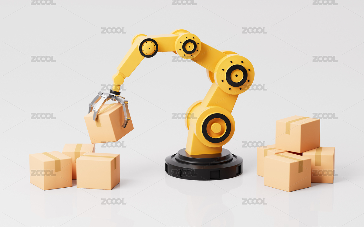机械臂与纸箱3D渲染（主预览-503255） - 未分类 - 站酷设计师TinaJi0718原创素材 - 站酷ZCOOL