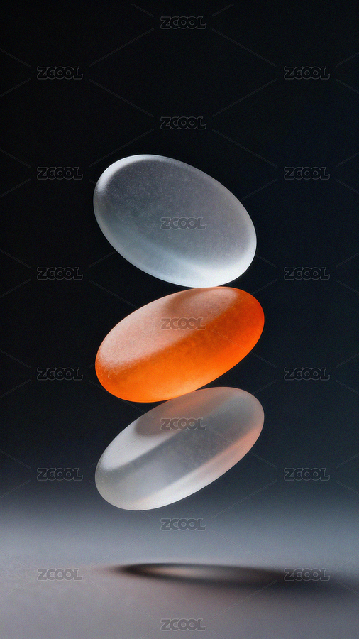 3D渲染圆润磨砂玻璃质感鹅卵石几何体组合（主预览-12603169） - 未分类 - 站酷设计师迷鹿向闲原创素材 - 站酷ZCOOL