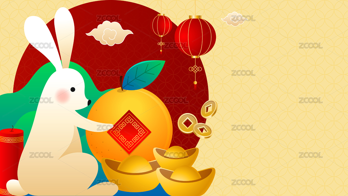 兔年春節(jié)兔子與金桔元素 矢量風(fēng)格插畫（主預(yù)覽-6943168） - 未分類 - 站酷設(shè)計師子非魚Art原創(chuàng)素材 - 站酷ZCOOL