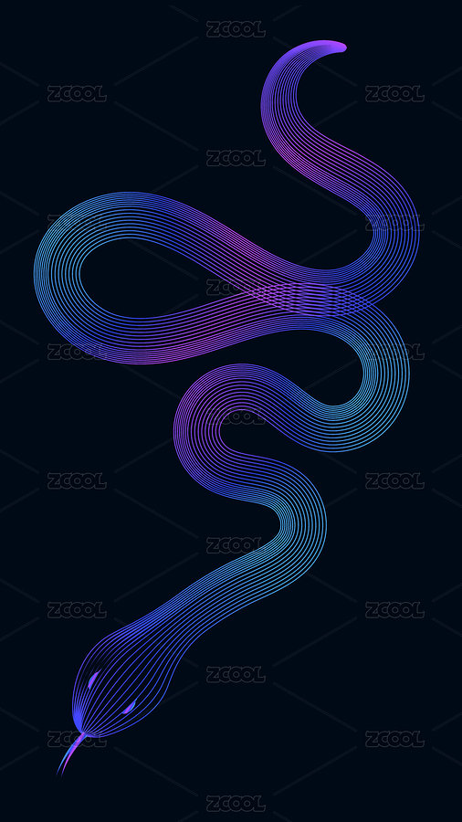 藍紫漸變的蛇新年矢量插畫背景（主預(yù)覽-4165558） - 未分類 - 站酷設(shè)計師夢似林夕原創(chuàng)素材 - 站酷ZCOOL