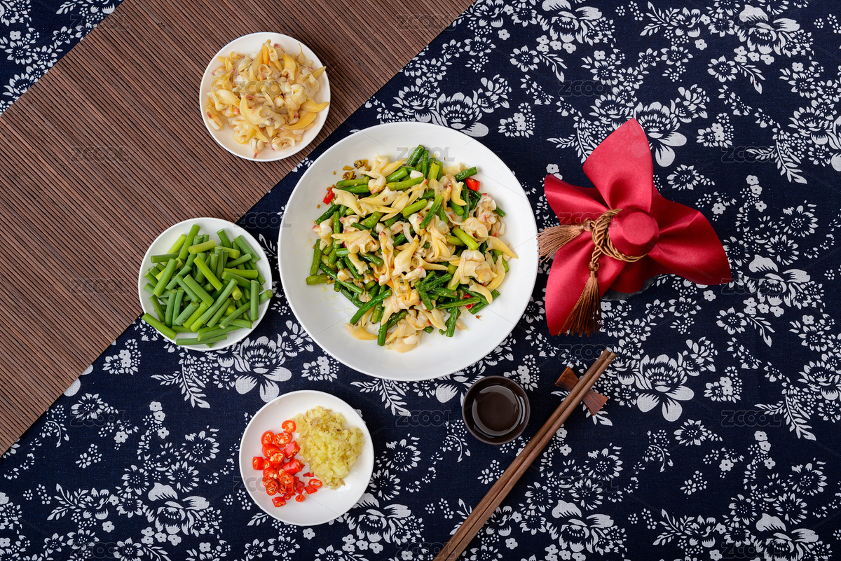 藍花布上的蜆子肉炒蒜薹（主預覽-1846020） - 未分類 - 站酷設計師雪天的故事原創(chuàng)素材 - 站酷ZCOOL