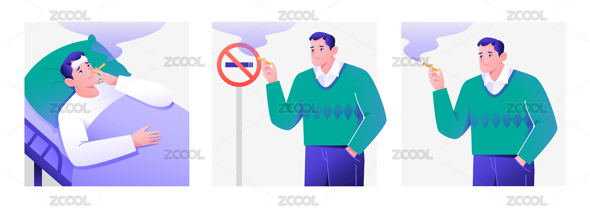 抽煙對(duì)身體造成的危害和影響嚴(yán)重程度矢量（主預(yù)覽-8694829） - 未分類 - 站酷設(shè)計(jì)師i2stay_520原創(chuàng)素材 - 站酷ZCOOL