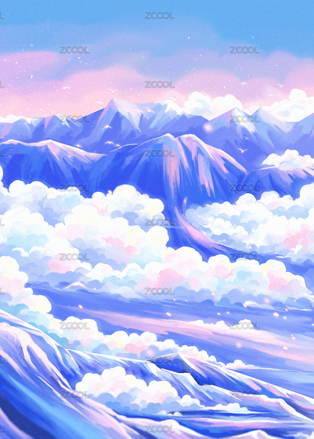 云端山峦背景插图（主预览-2925362） - 未分类 - 站酷设计师冰小凝原创素材 - 站酷ZCOOL