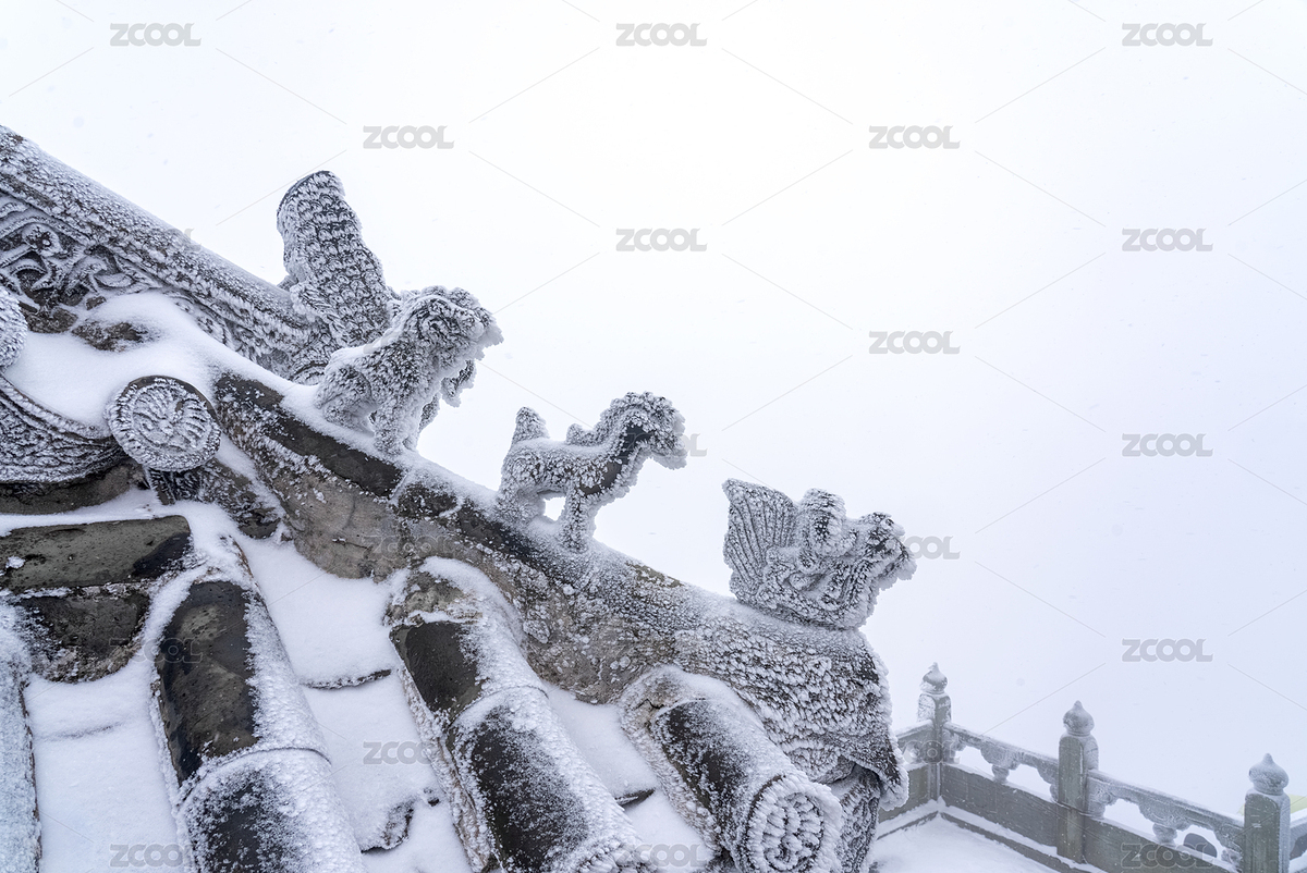 武當山寒冷大雪中的屋脊脊獸（主預(yù)覽-12515547） - 未分類 - 站酷設(shè)計師哈哈80808原創(chuàng)素材 - 站酷ZCOOL