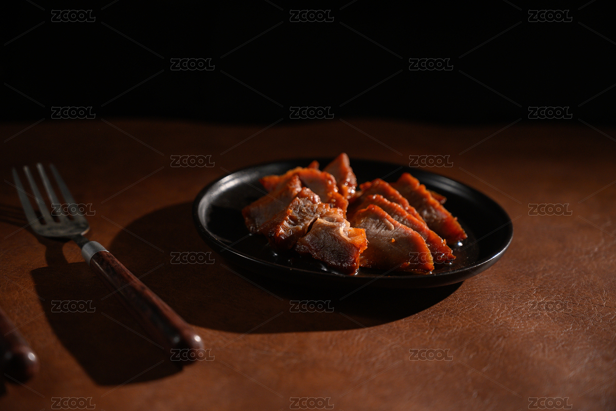 桌面上的盘子里的美味可口的叉烧（主预览-12371787） - 未分类 - 站酷设计师我是小助理原创素材 - 站酷ZCOOL