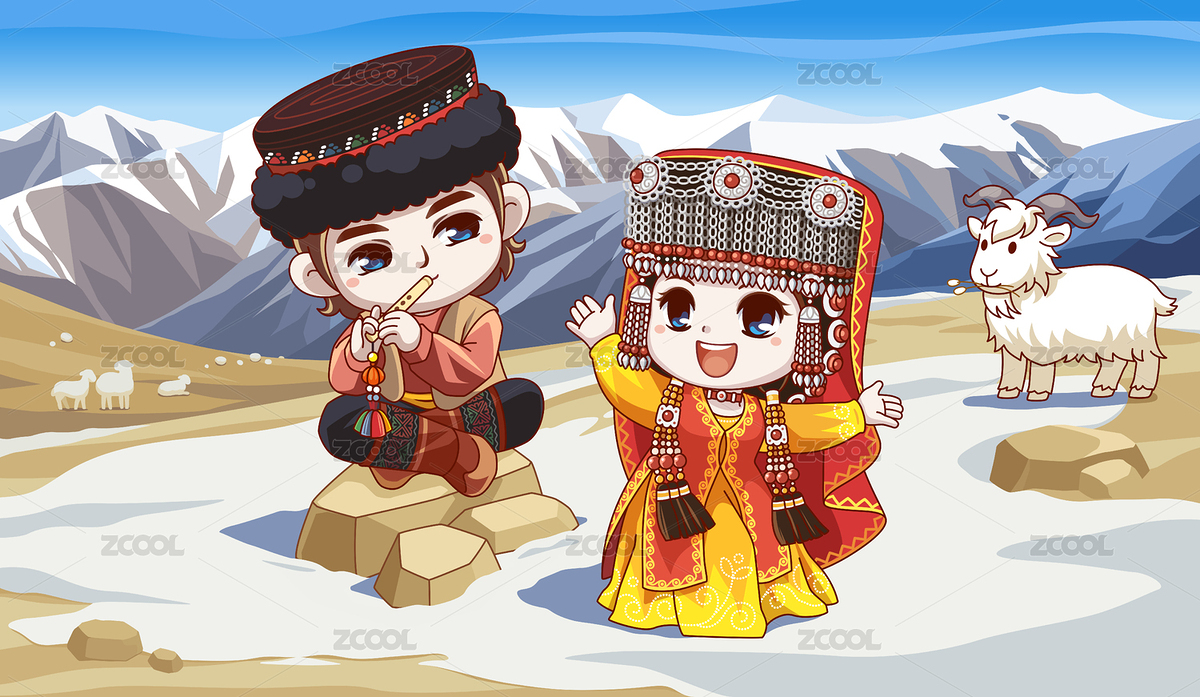 塔吉克族男孩女孩（主預(yù)覽-842346） - 未分類 - 站酷設(shè)計(jì)師露露貓糯團(tuán)原創(chuàng)素材 - 站酷ZCOOL