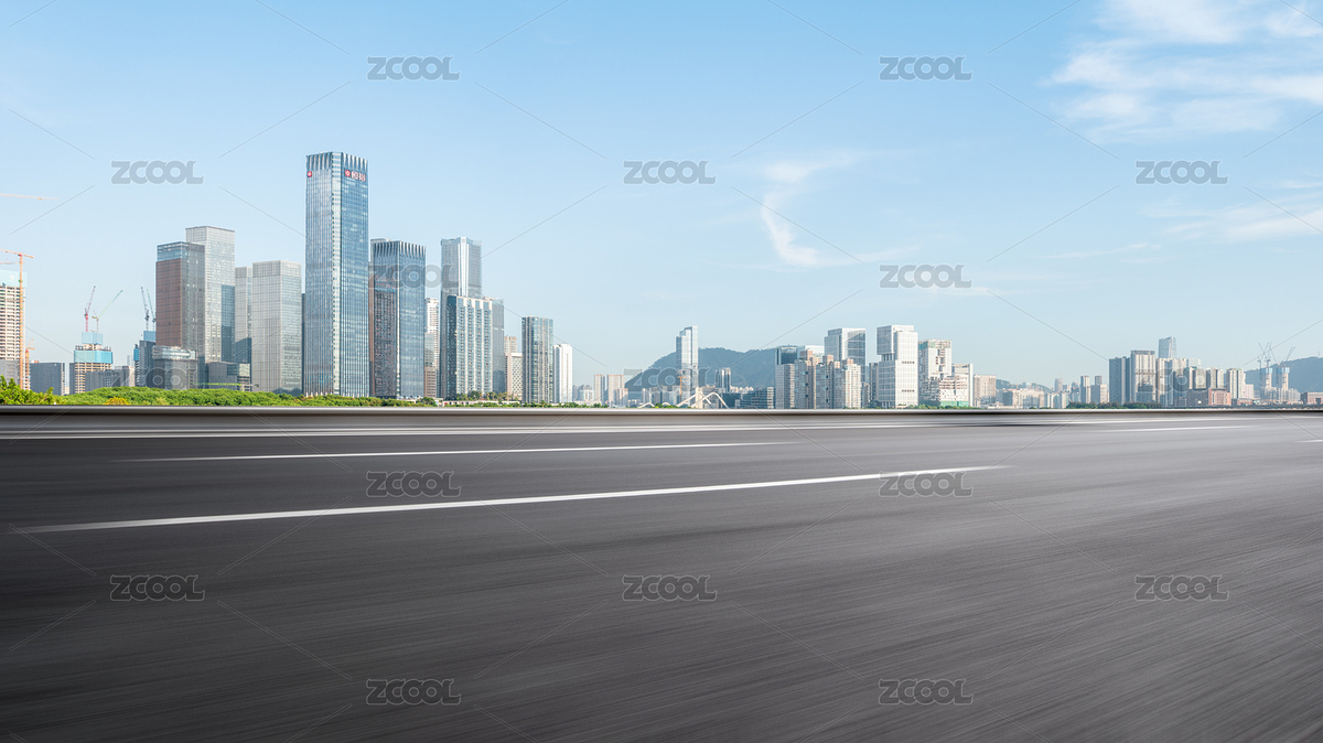 中國廣東深圳前海建筑群和無人的機動車道（主預覽-4333282） - 未分類 - 站酷設計師f11photo原創(chuàng)素材 - 站酷ZCOOL