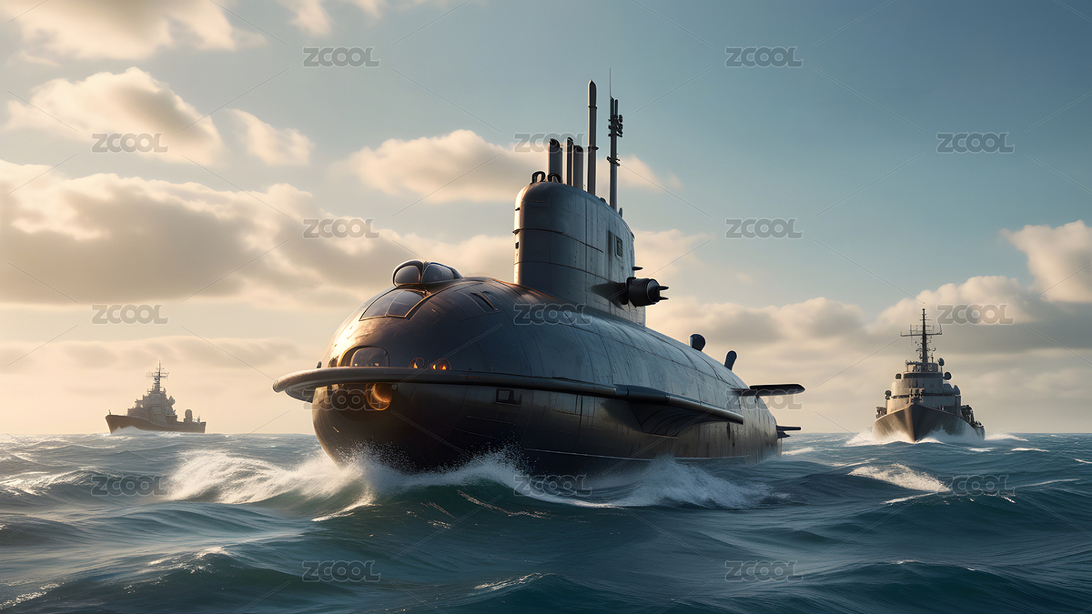核潜艇航行在湛蓝的海面上（主预览-2845930） - 未分类 - 站酷设计师蔚蓝的白日梦原创素材 - 站酷ZCOOL