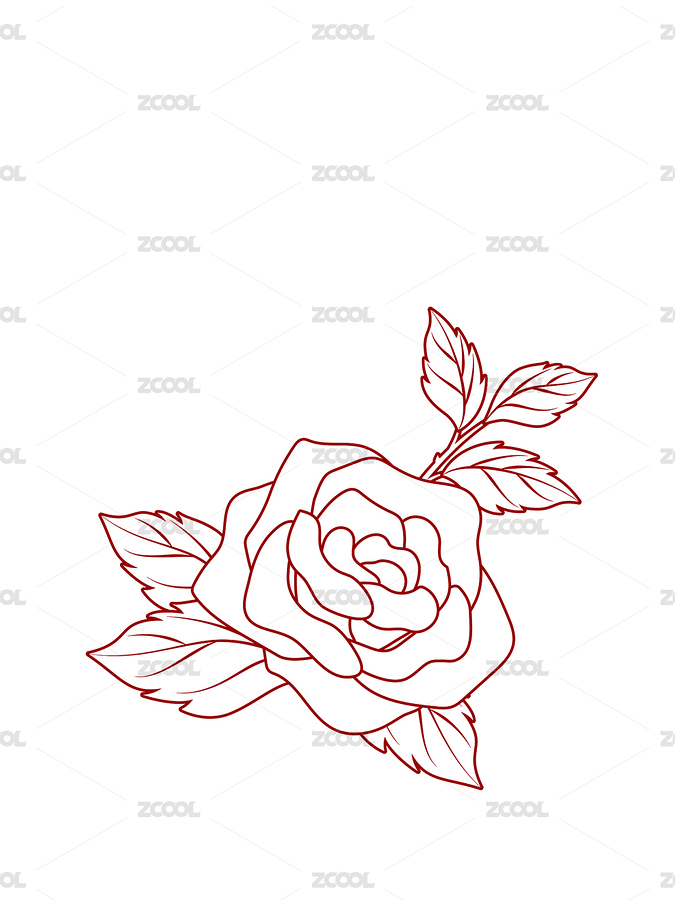 玫瑰花花卉剪纸风无背景单色线稿国风元素（主预览-3978780） - 未分类 - 站酷设计师爪子希Emily原创素材 - 站酷ZCOOL