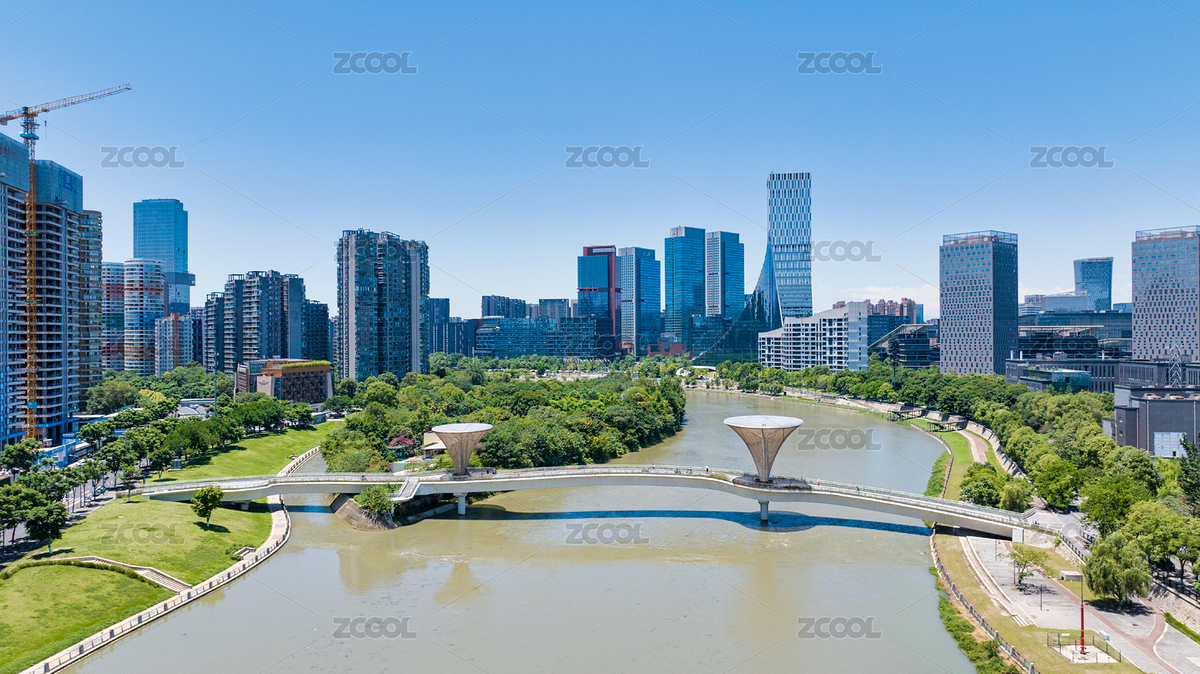 成都高新區(qū)老成仁路跨錦江人行天橋航拍（主預覽-5069738） - 未分類 - 站酷設計師攝影師慢速航班原創(chuàng)素材 - 站酷ZCOOL