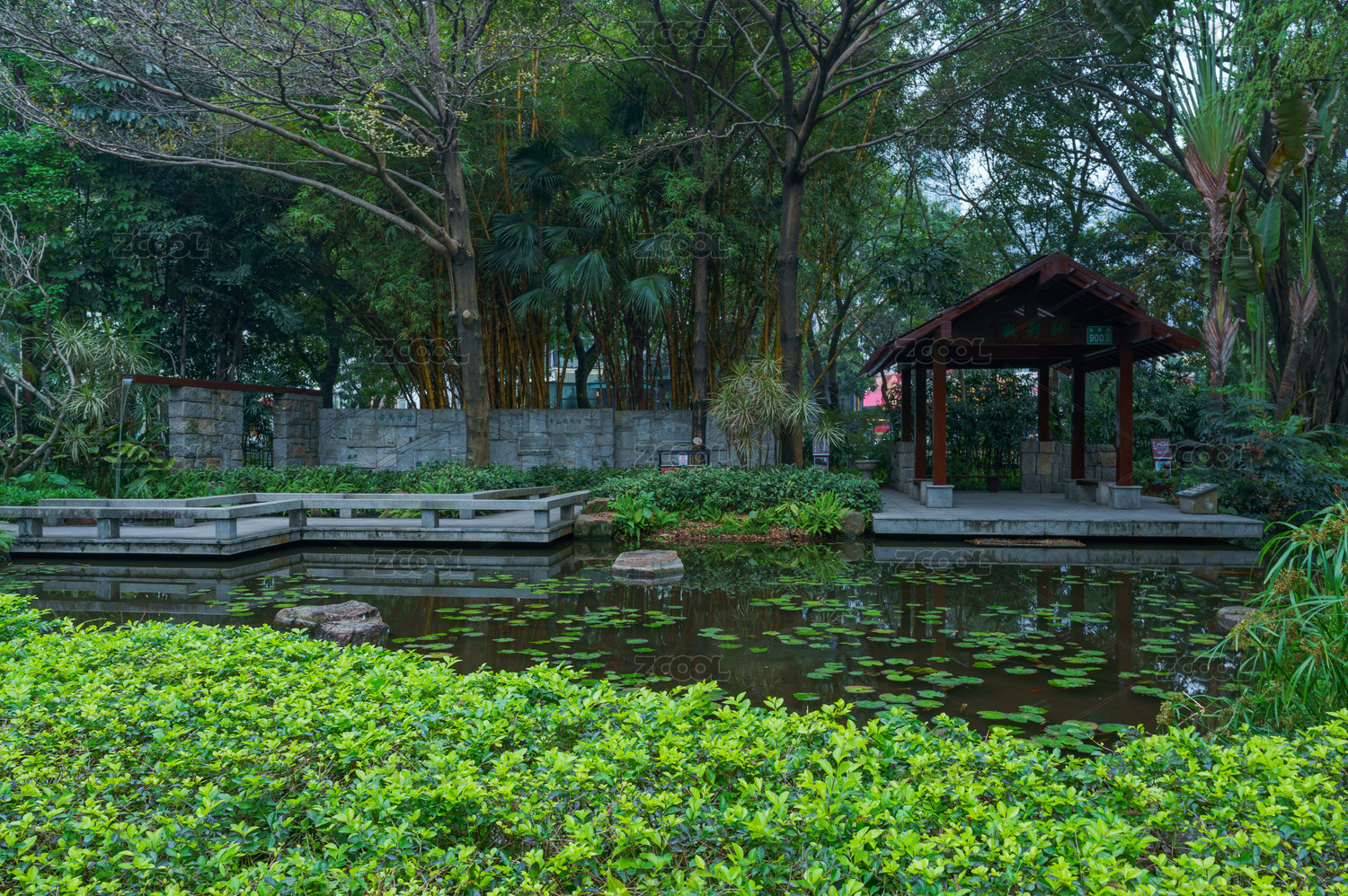 广州珠江公园园林水池水景广场景观设计
