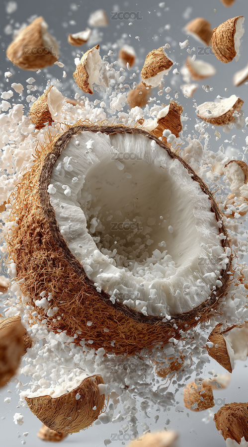 椰子果肉飛濺視覺效果圖（主預(yù)覽-10302421） - 未分類 - 站酷設(shè)計(jì)師eightgold原創(chuàng)素材 - 站酷ZCOOL