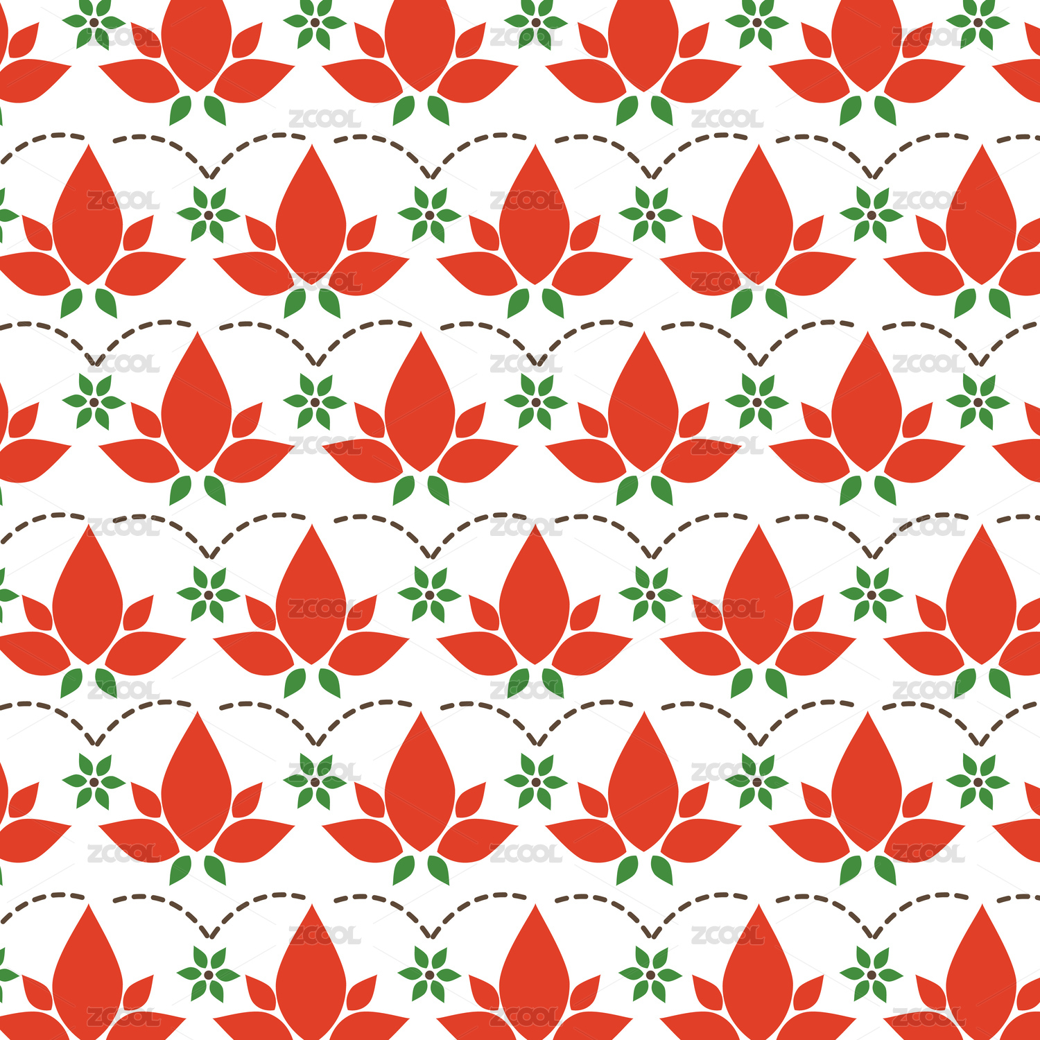 Nordic Christmas Flowers Pattern
