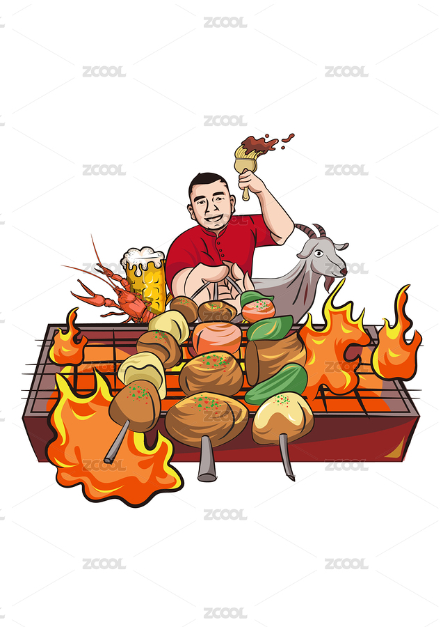 大廚制作燒烤美食（主預(yù)覽-8149656） - 未分類 - 站酷設(shè)計師KANLIU原創(chuàng)素材 - 站酷ZCOOL