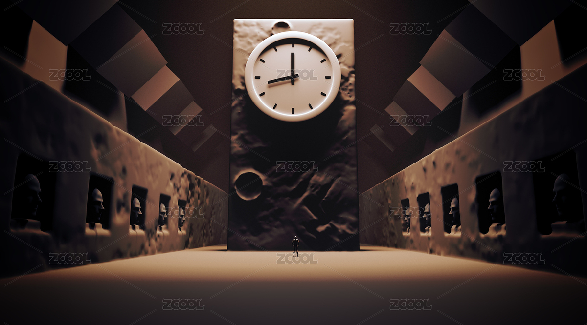 超現(xiàn)實(shí)小人站在宗教神廟的時(shí)鐘石像前面（主預(yù)覽-2052860） - 未分類 - 站酷設(shè)計(jì)師yongheng1996原創(chuàng)素材 - 站酷ZCOOL