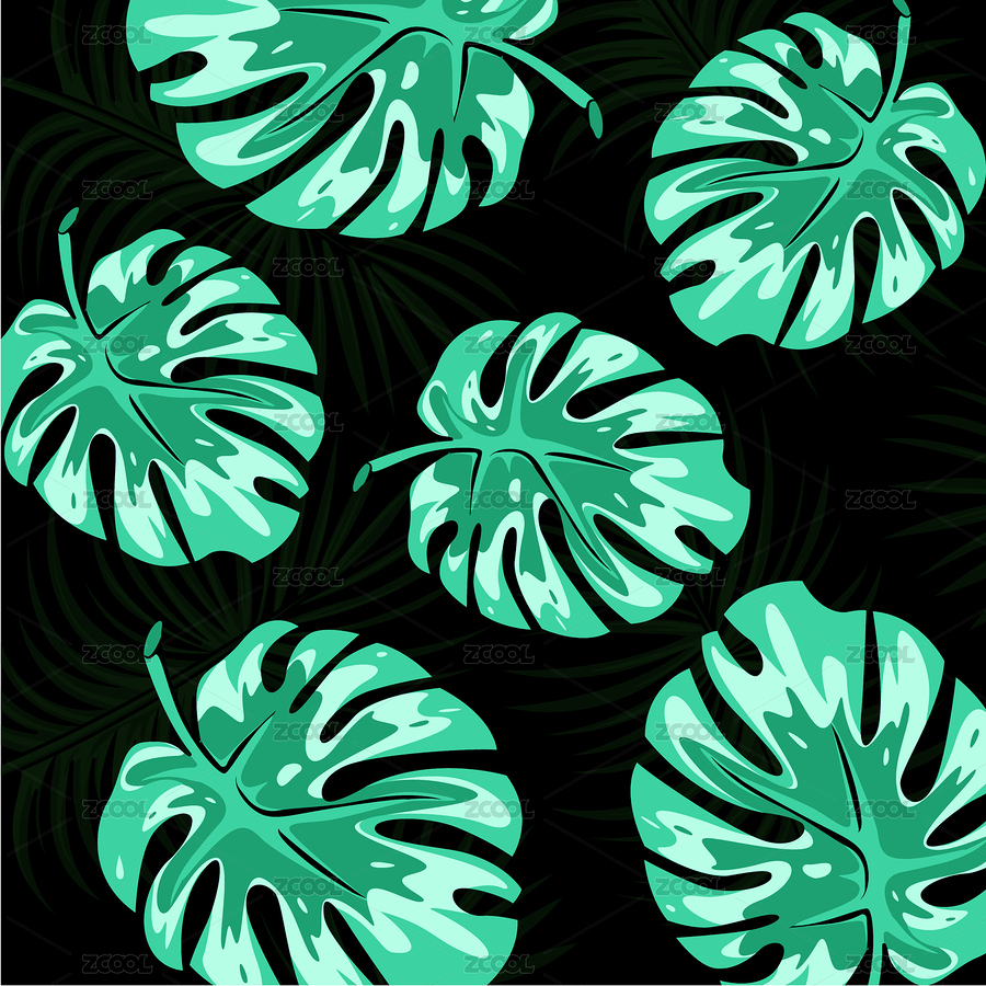 熱帶植物龜背竹的插畫（主預(yù)覽-8310468） - 未分類 - 站酷設(shè)計師1990GRACE原創(chuàng)素材 - 站酷ZCOOL