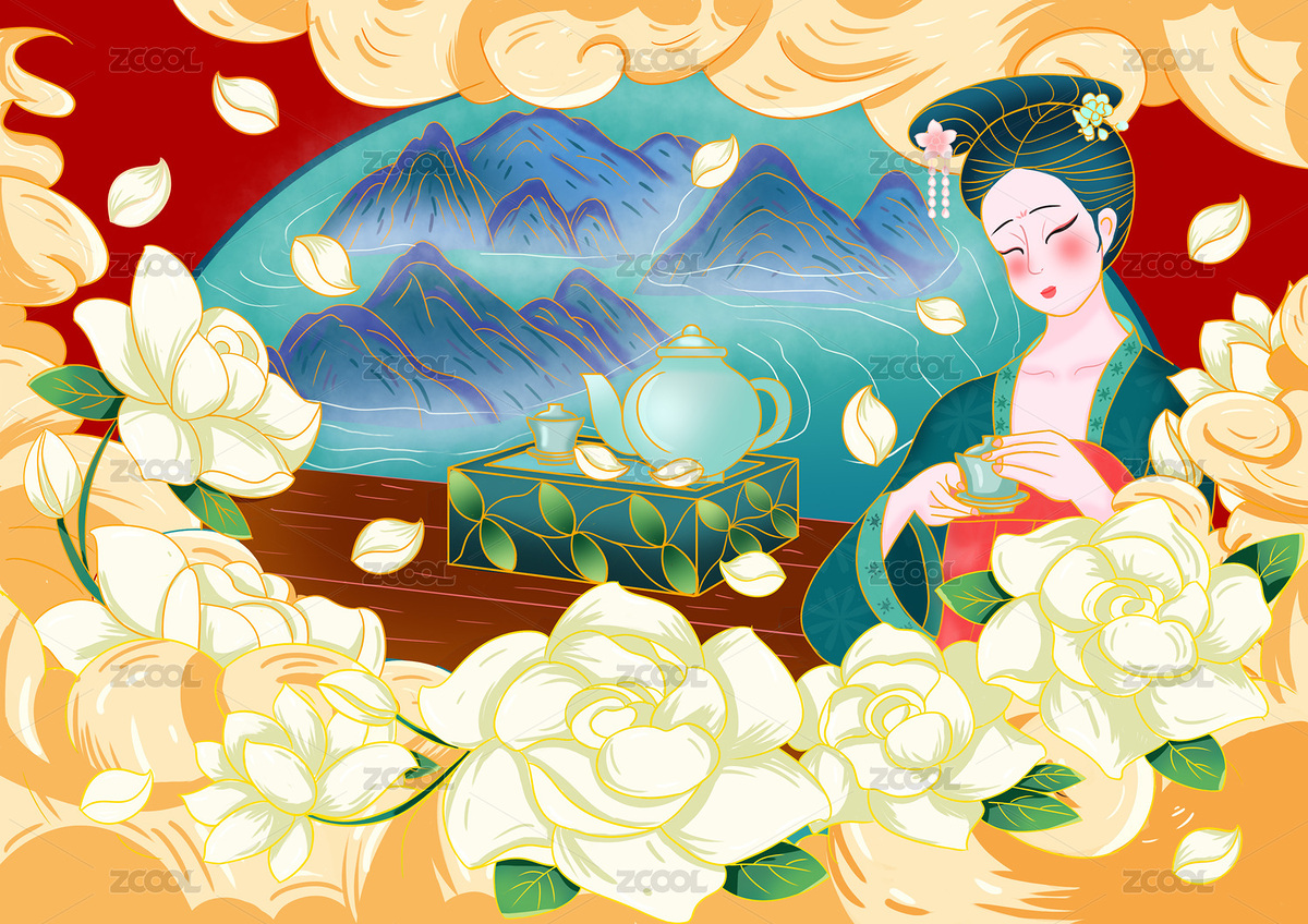 国潮风花茶包装（主预览-6168608） - 未分类 - 站酷设计师Z392592610原创素材 - 站酷ZCOOL
