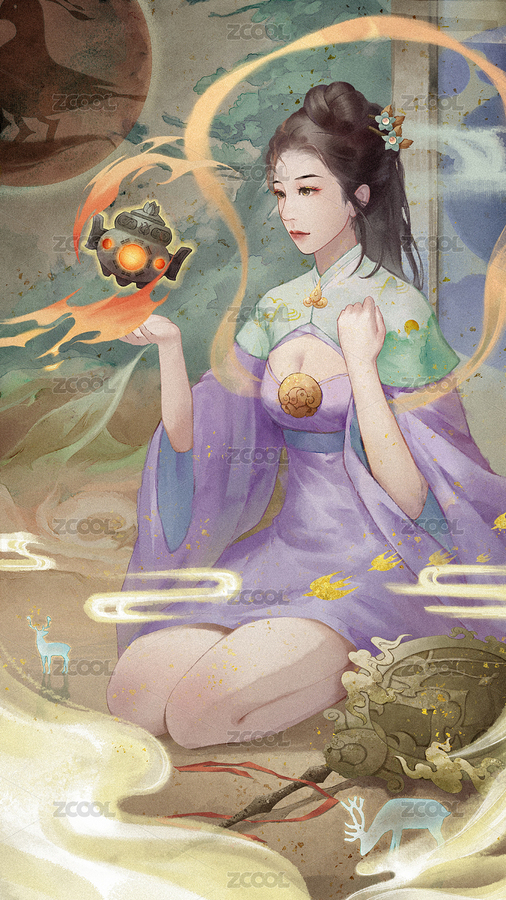 古风炼丹少女人物动漫插画美宣立绘（主预览-12719347） - 未分类 - 站酷设计师茶水部原创素材 - 站酷ZCOOL