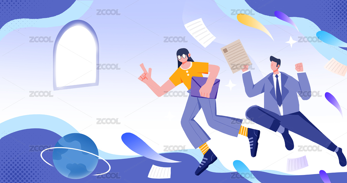 卡通手繪招聘面試插畫（主預(yù)覽-376041） - 未分類 - 站酷設(shè)計師華仔DAOHUA原創(chuàng)素材 - 站酷ZCOOL