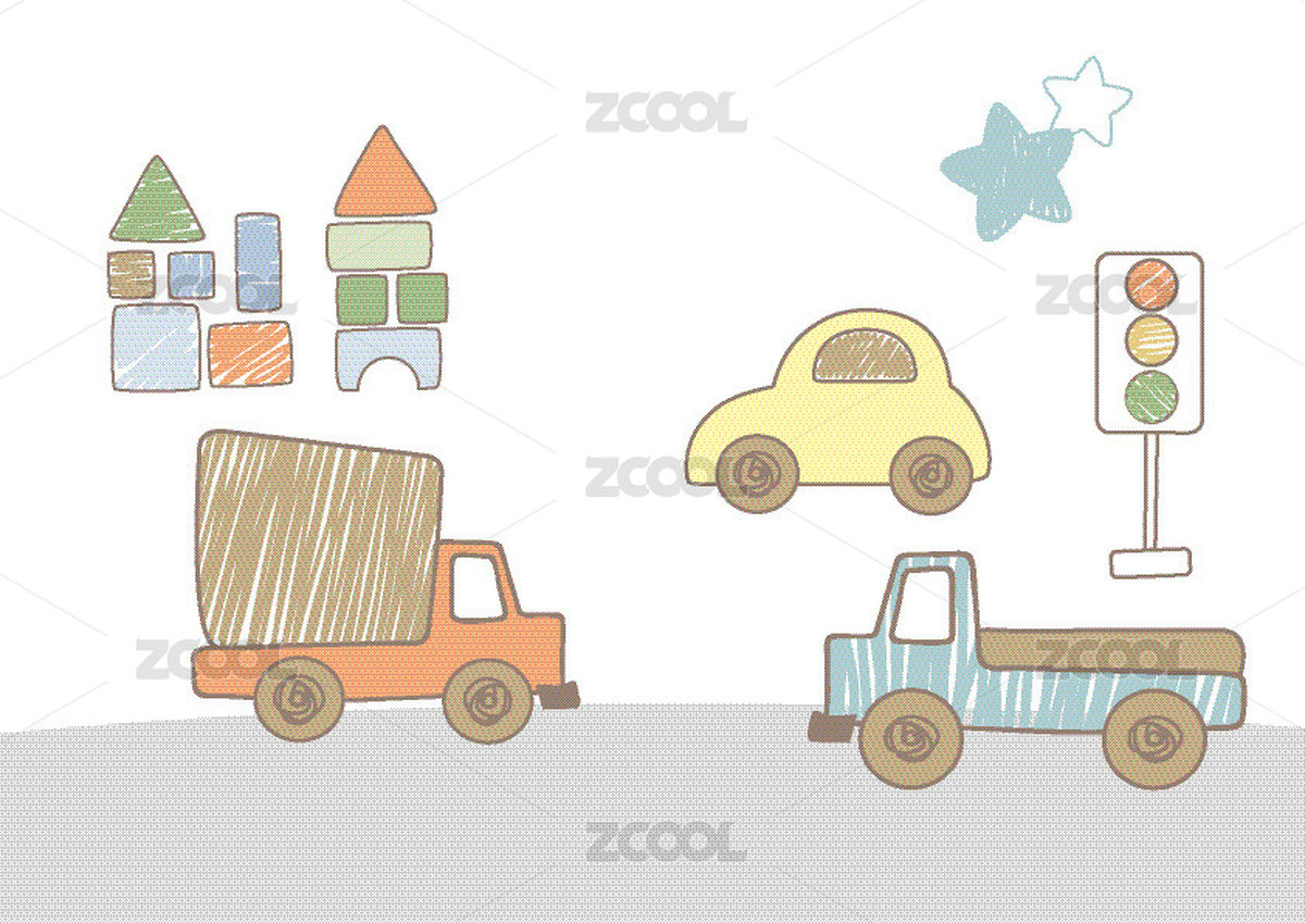 卡通手绘交通工具汽车（主预览-11223919） - 未分类 - 站酷设计师huarong666原创素材 - 站酷ZCOOL