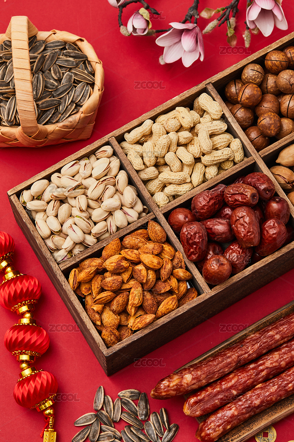 新年背景置办年货坚果零食瓜子花生压岁钱（主预览-7693674） - 未分类 - 站酷设计师Extra奕达达原创素材 - 站酷ZCOOL