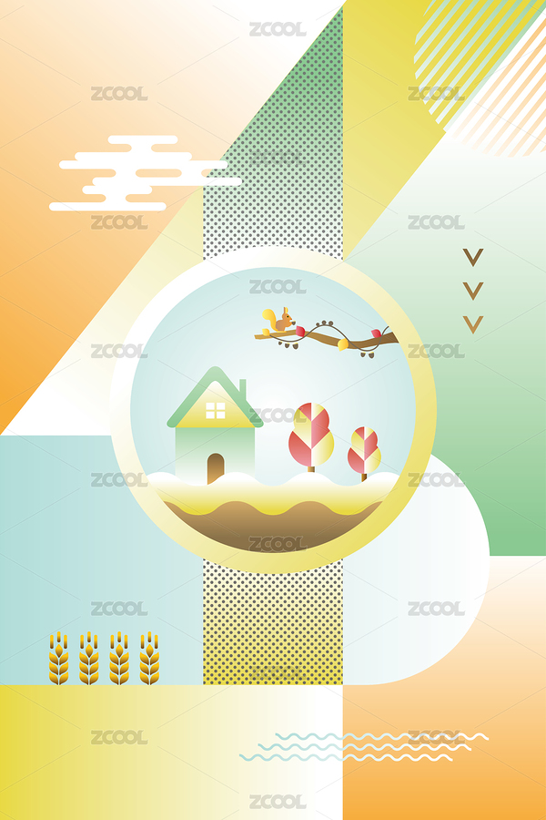 孟菲斯風格24節(jié)氣-秋分（主預覽-8558540） - 未分類 - 站酷設計師青行自在原創(chuàng)素材 - 站酷ZCOOL