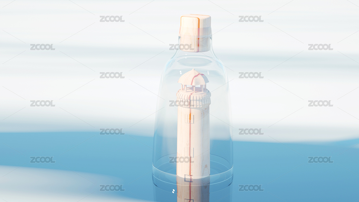 白色冰面上的一个没入水中的漂流瓶（主预览-5146117） - 未分类 - 站酷设计师WUWUDEFENSI原创素材 - 站酷ZCOOL