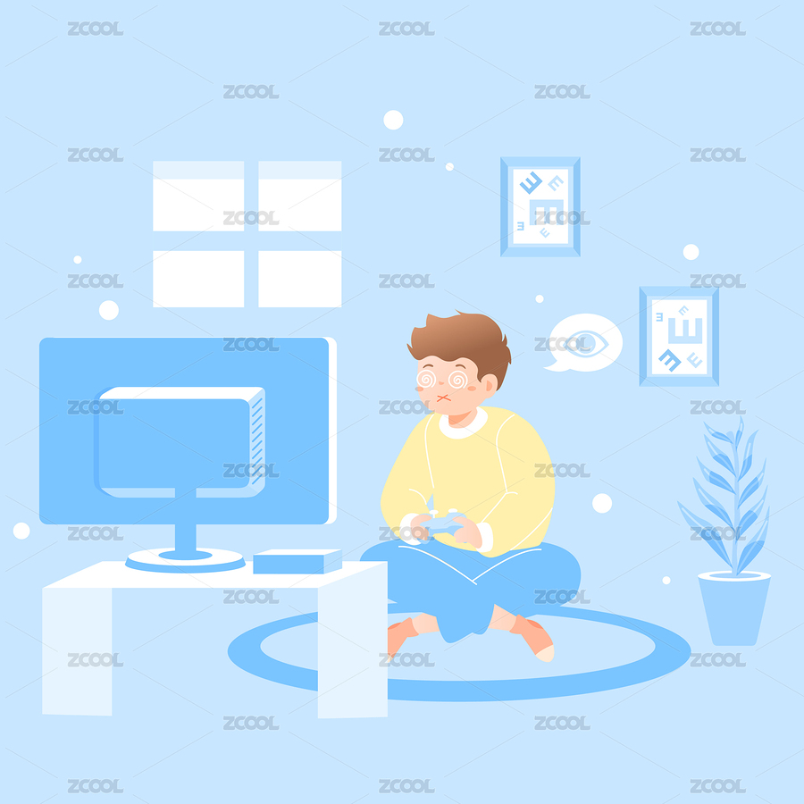 眼部暈眩玩游戲的男孩矢量插畫（主預(yù)覽-3394501） - 未分類 - 站酷設(shè)計(jì)師keeein原創(chuàng)素材 - 站酷ZCOOL