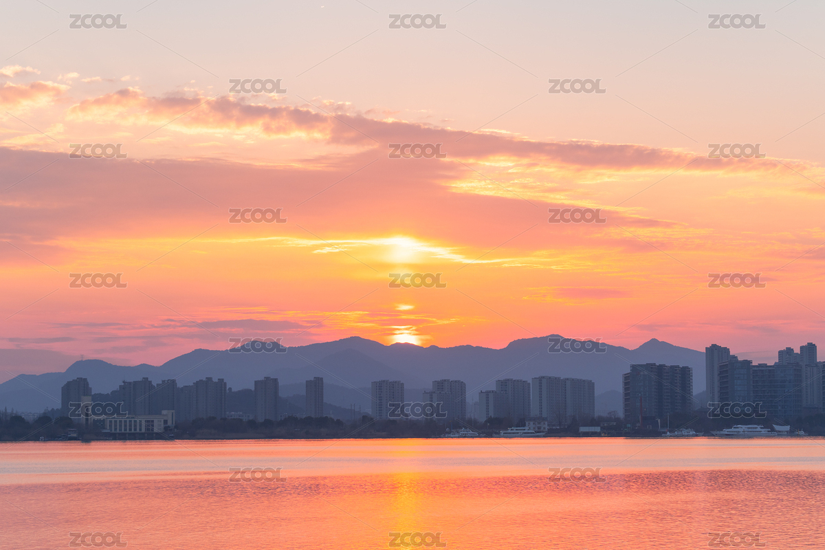 落日黃昏日柱天象下的杭州之江版塊城市建筑（主預覽-6818203） - 未分類 - 站酷設計師阿朦不萌原創(chuàng)素材 - 站酷ZCOOL