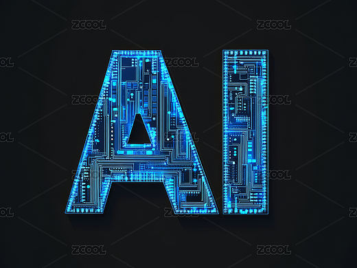 AI文字标识科技背景图