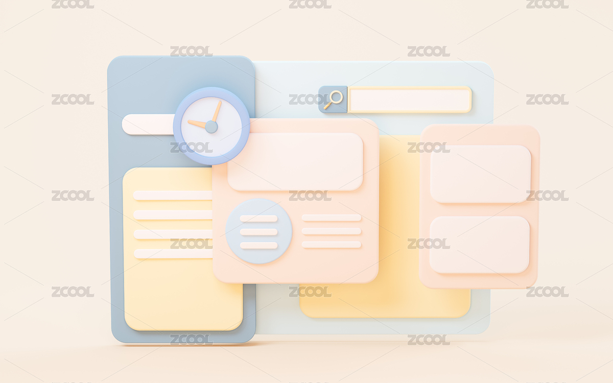 卡通風(fēng)格網(wǎng)頁(yè)頁(yè)面3D渲染（主預(yù)覽-2159519） - 未分類 - 站酷設(shè)計(jì)師VinkFan原創(chuàng)素材 - 站酷ZCOOL