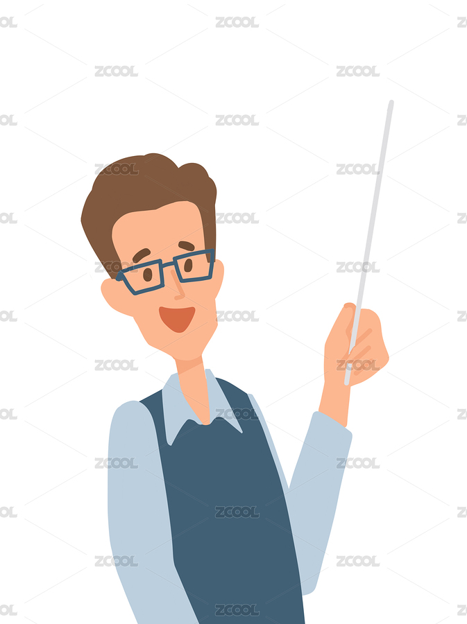 手繪卡通插畫手里拿著教學(xué)棍做指示的男老師（主預(yù)覽-8934751） - 未分類 - 站酷設(shè)計(jì)師金書玙原創(chuàng)素材 - 站酷ZCOOL