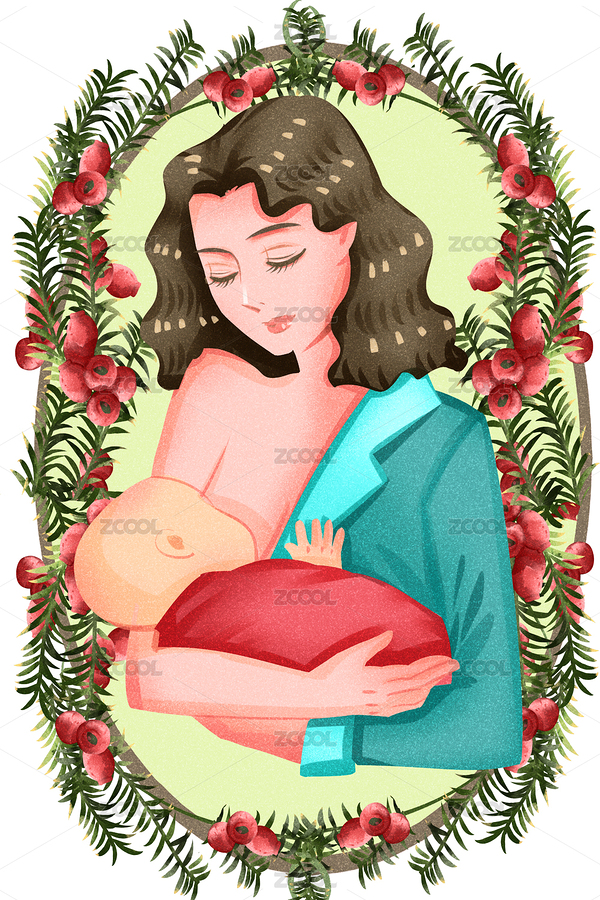 小清新風(fēng)格世界母乳喂養(yǎng)周插畫（主預(yù)覽-5392360） - 未分類 - 站酷設(shè)計(jì)師他山之石hyde原創(chuàng)素材 - 站酷ZCOOL
