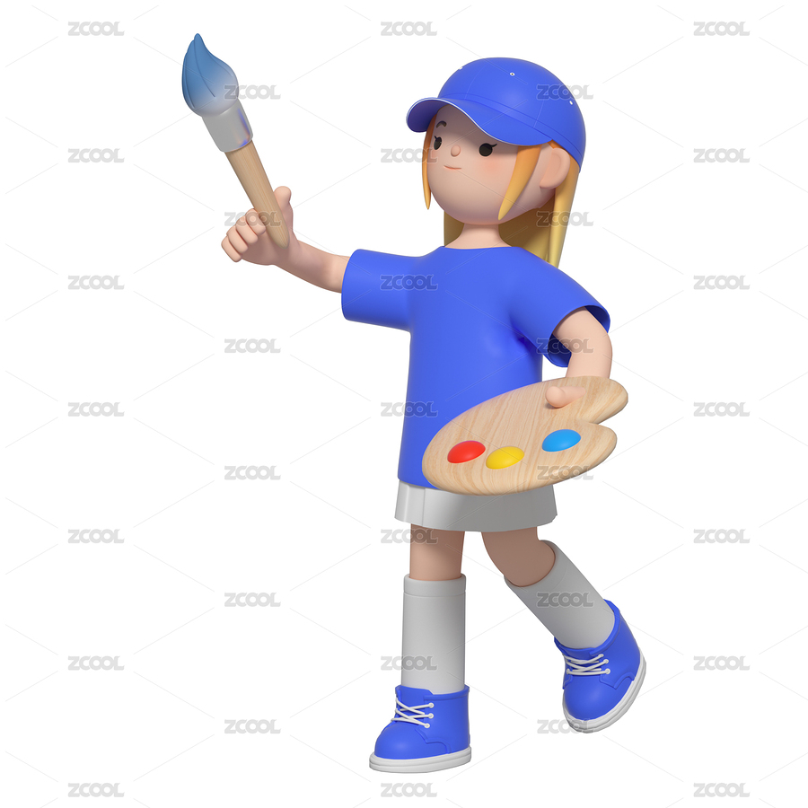 3D渲染的卡通绘画少儿（主预览-5490169） - 未分类 - 站酷设计师Tank.Lee原创素材 - 站酷ZCOOL