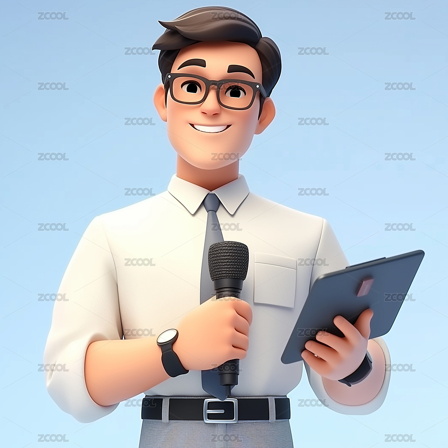 3D卡通记者主持人（主预览-2154582） - 未分类 - 站酷设计师WEIDODO原创素材 - 站酷ZCOOL